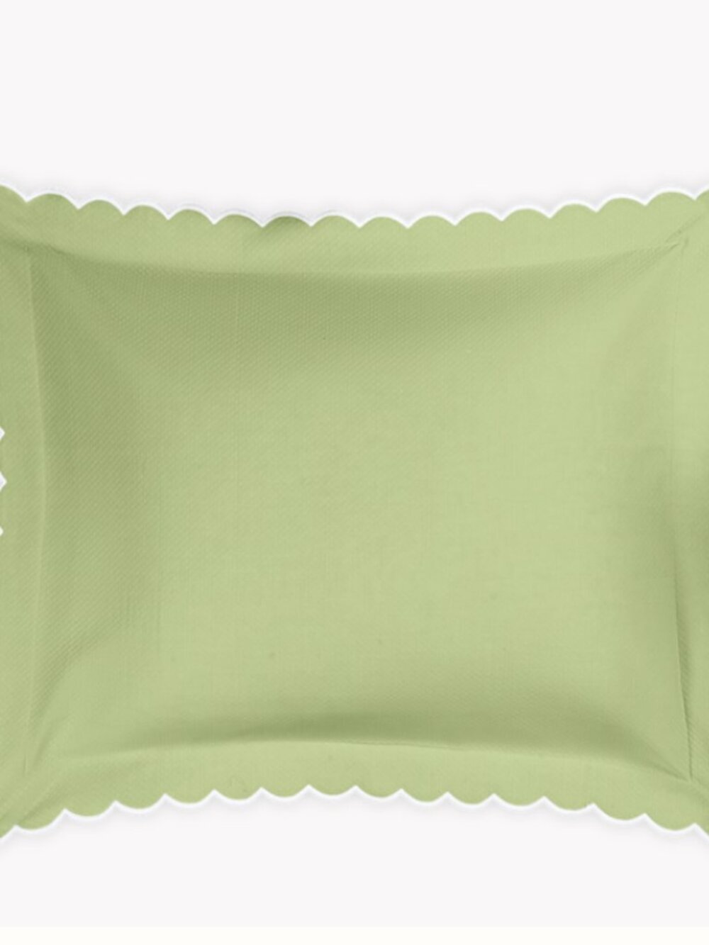 Pair of Matouk Moss Pique King Scalloped Shams.